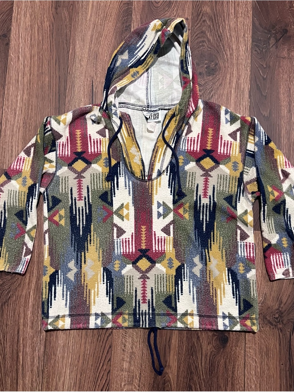 Vintage Next Era Hooded Aztec Pullover Jacket